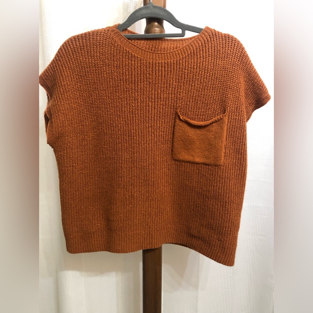 SHEIN Burnt Orange Knit Sweatshirt - Picture 1 of 3